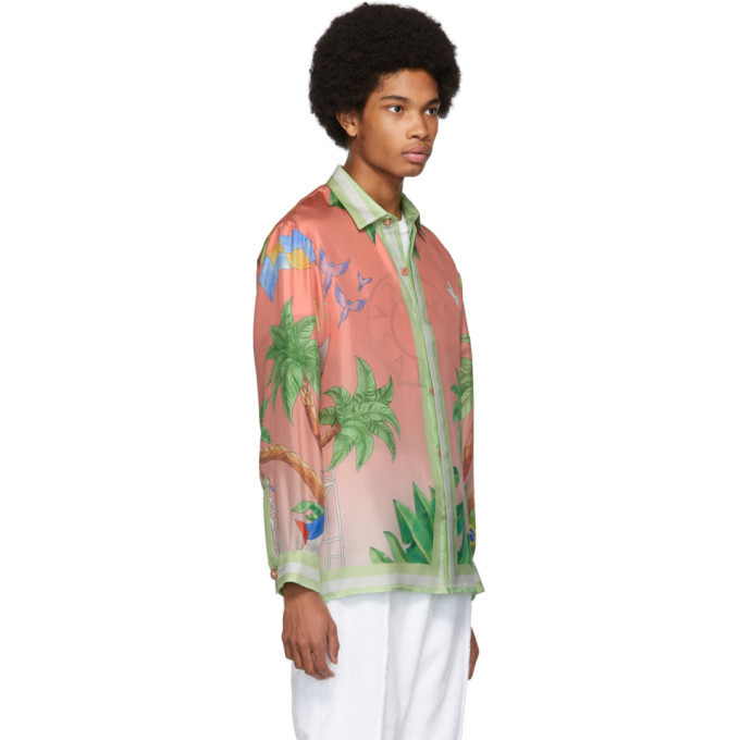 Casablanca Pink Silk Casablanca Tennis Club Shirt Casablanca