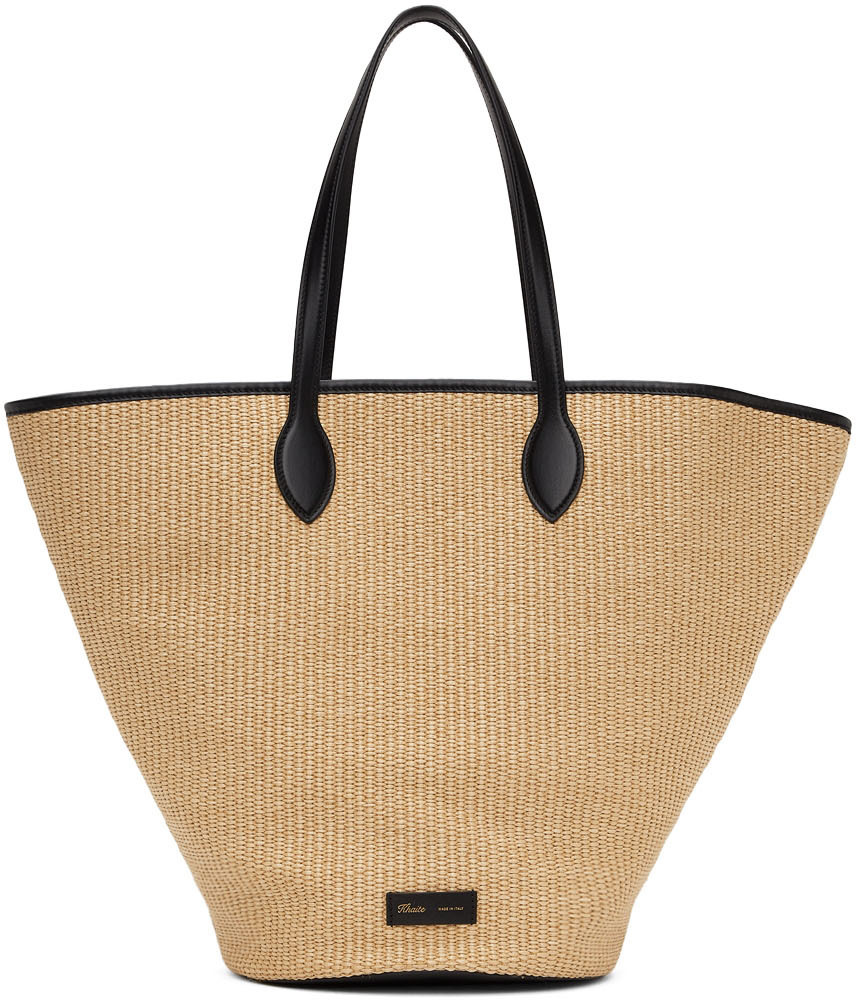 Khaite Beige Raffia Medium Osa Tote Bag Khaite