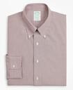 Brooks Brothers Men's Stretch Milano Slim-Fit Dress Shirt, Non-Iron Poplin Button-Down Collar Fine Stripe | Red