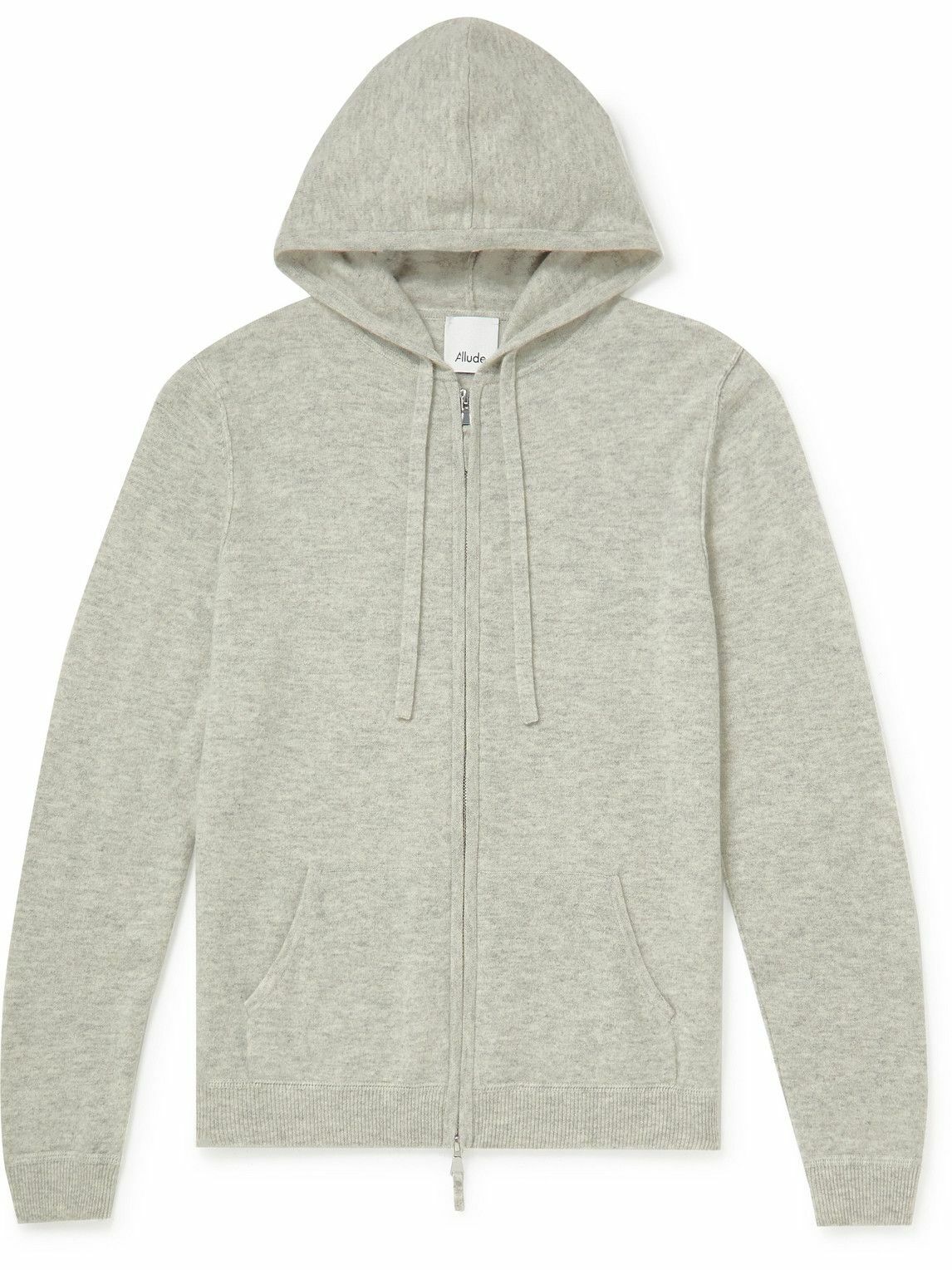 Photo: Allude - Wool and Cashmere-Blend Zip-Up Hoodie - Gray