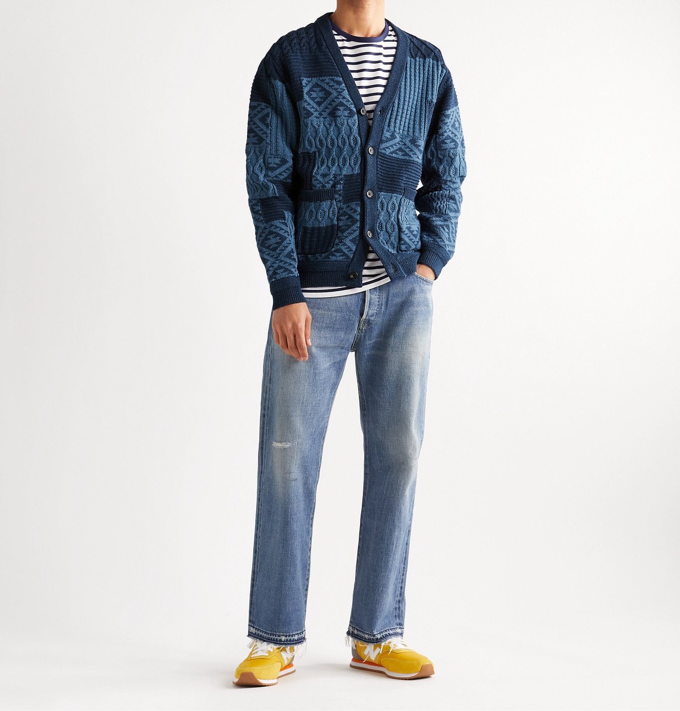 beams plus patchwork cardigan