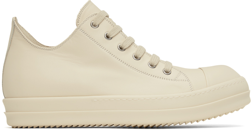 Photo: Rick Owens White Leather Low Sneakers
