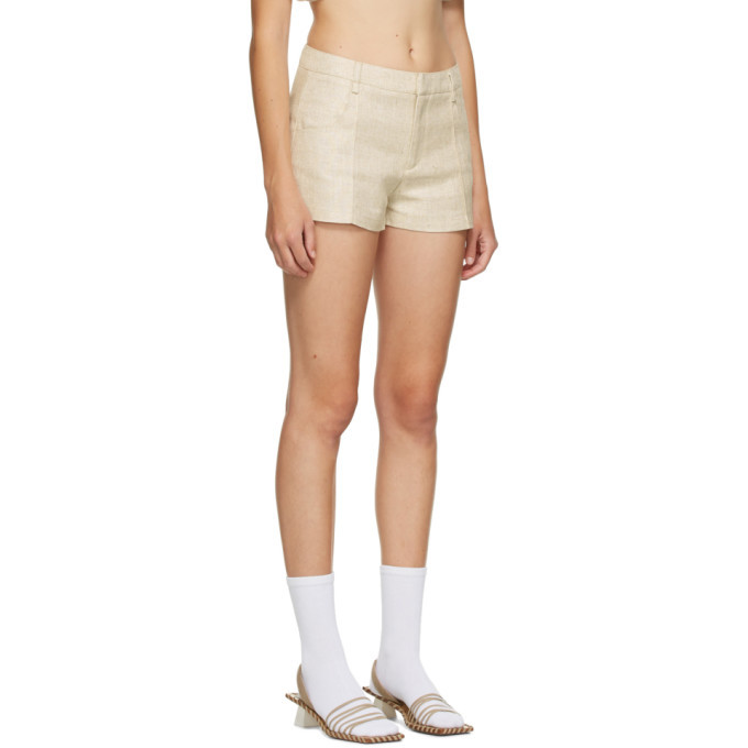 beige booty shorts