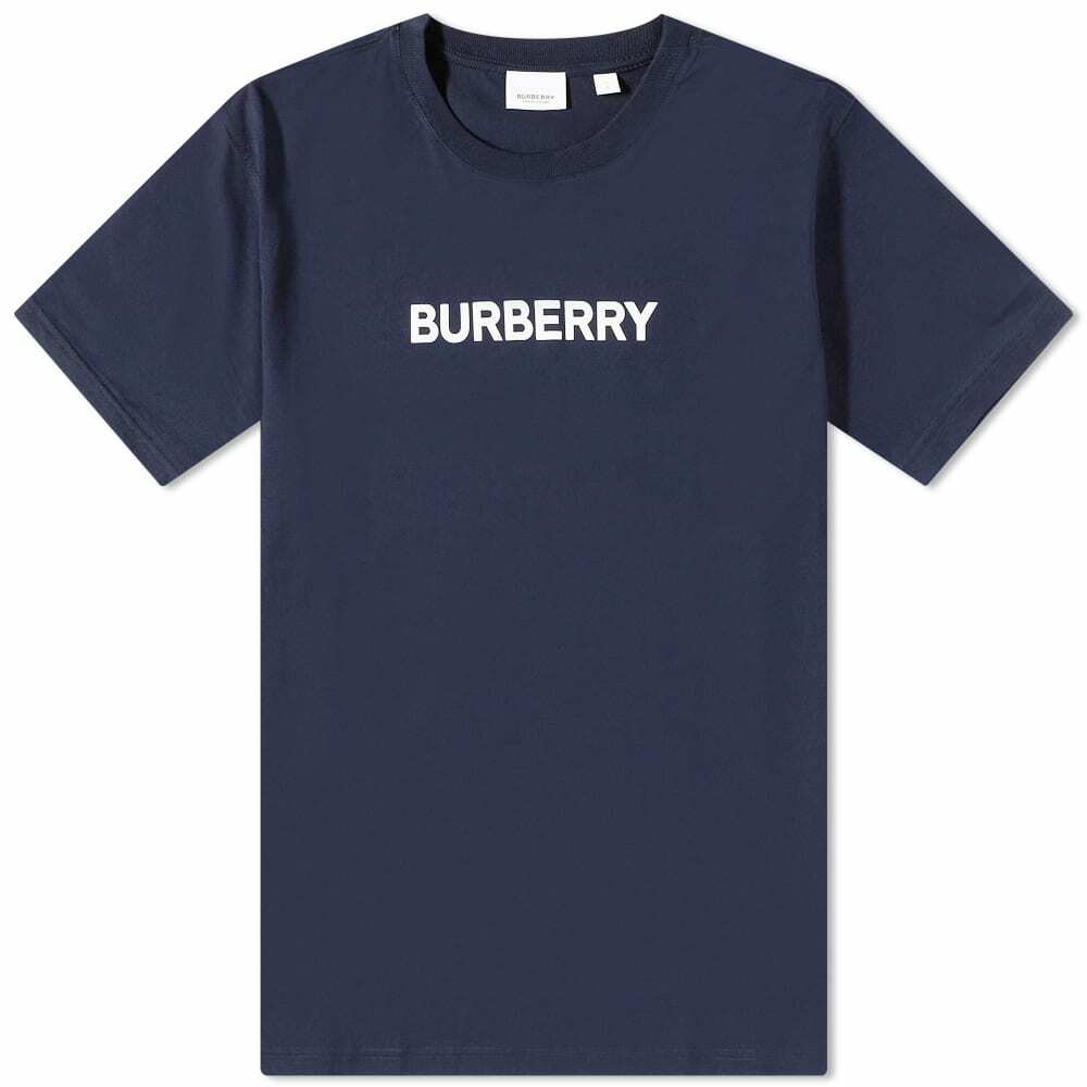 Burberry Men's Harriston Logo T-Shirt in Dark Charcoal Blue Burberry