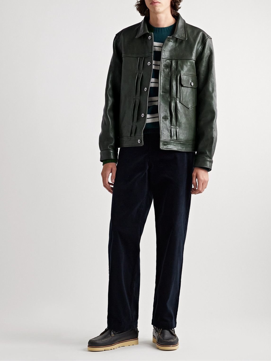 YMC - MK2 Leather Jacket - Green YMC