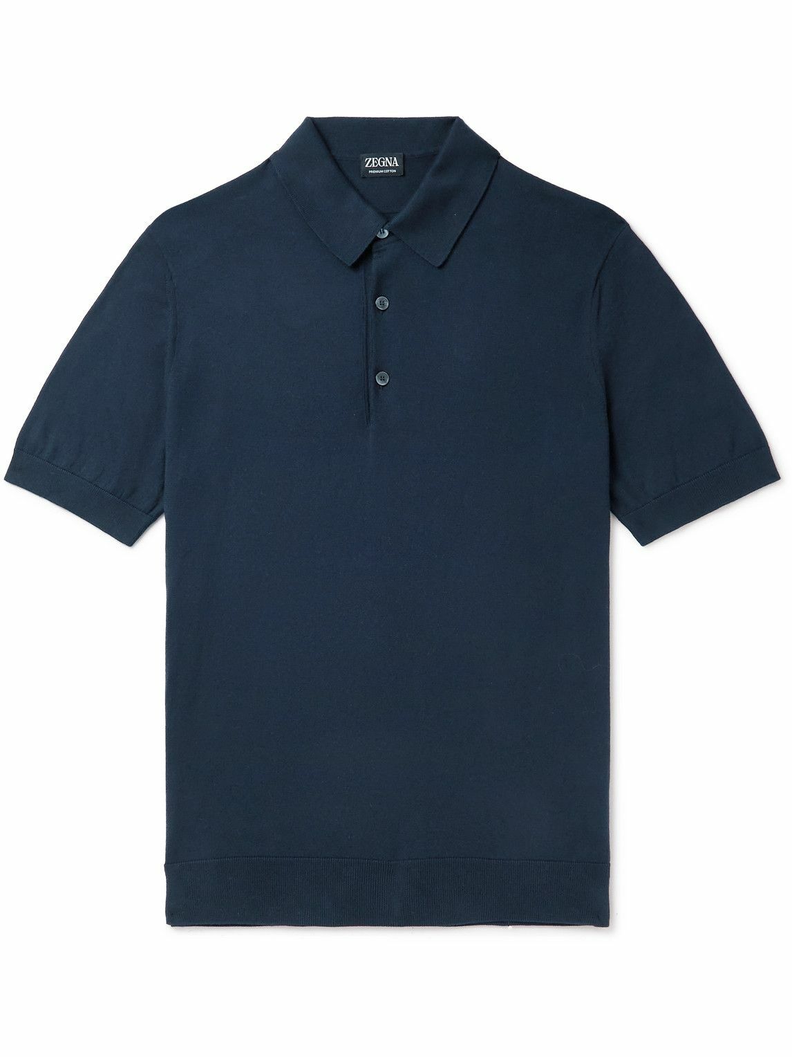 Zegna - Cotton Polo Shirt - Blue Zegna
