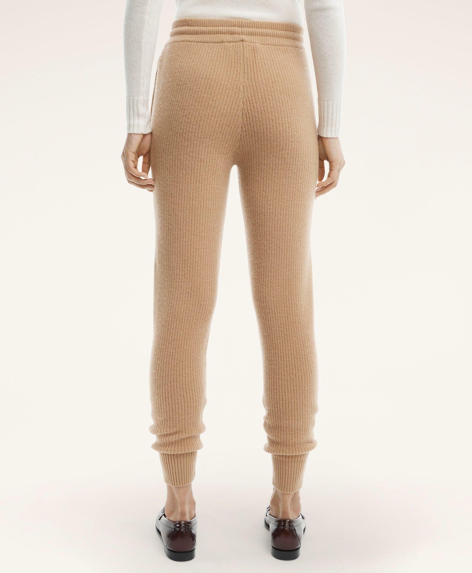 Brooks Brothers Women's Merino Wool Cashmere Sweater Jogger Pants | Camel