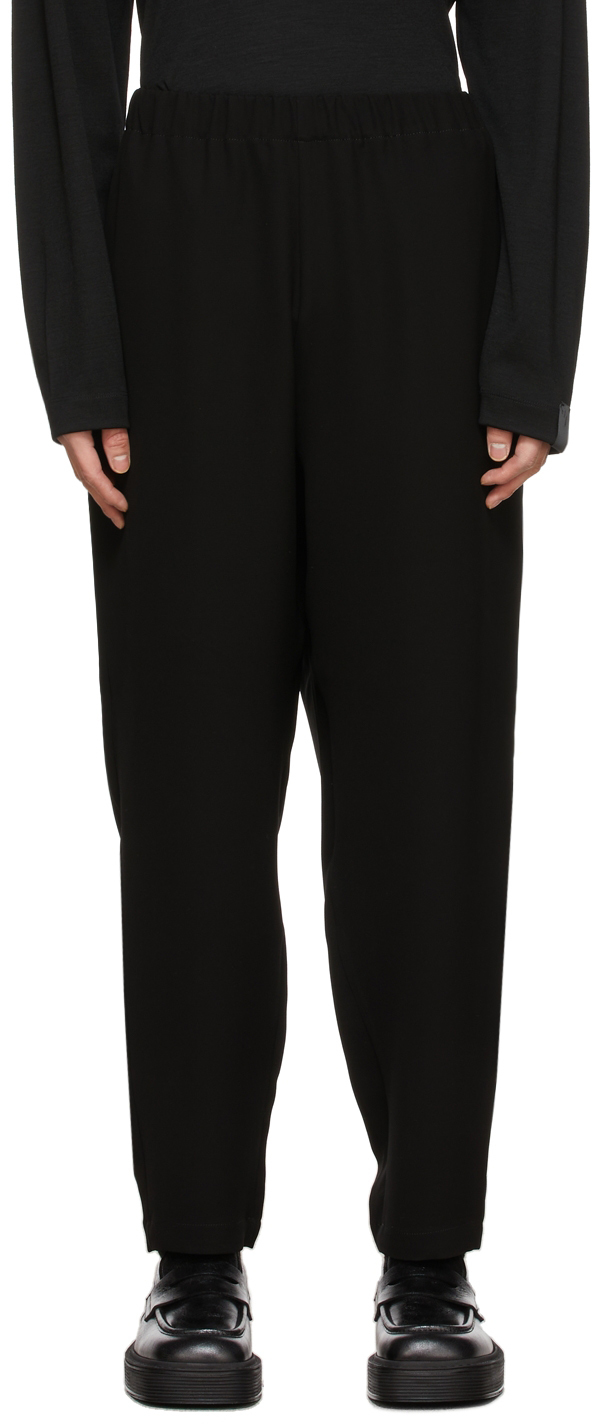 N.Hoolywood Black Tapered Easy Trousers N.Hoolywood