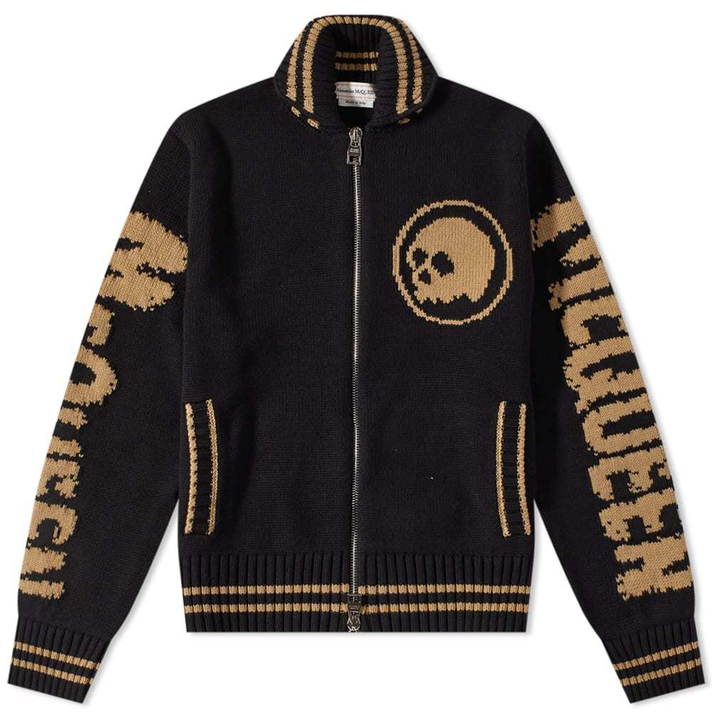 Alexander McQueen Logo Skull Intarsia Zip Chunky Knit Alexander McQueen