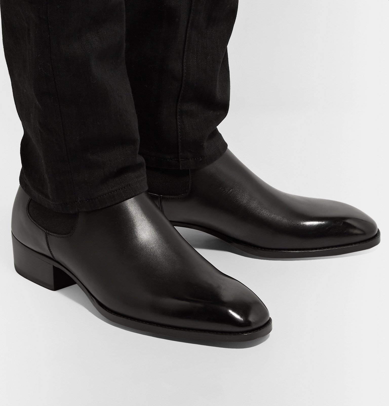 TOM FORD - Hainaut Polished-Leather Chelsea Boots - Black TOM FORD