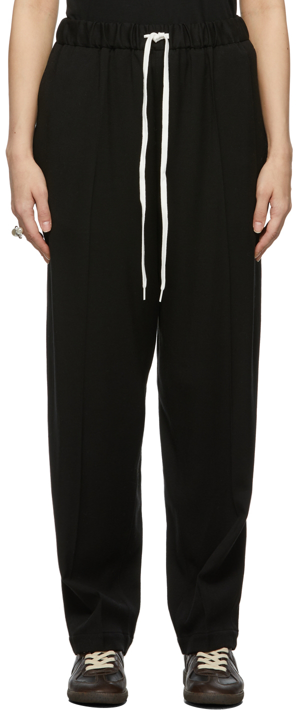 MM6 Maison Margiela Black Tie Waist Straight Leg Trousers MM6 Maison ...