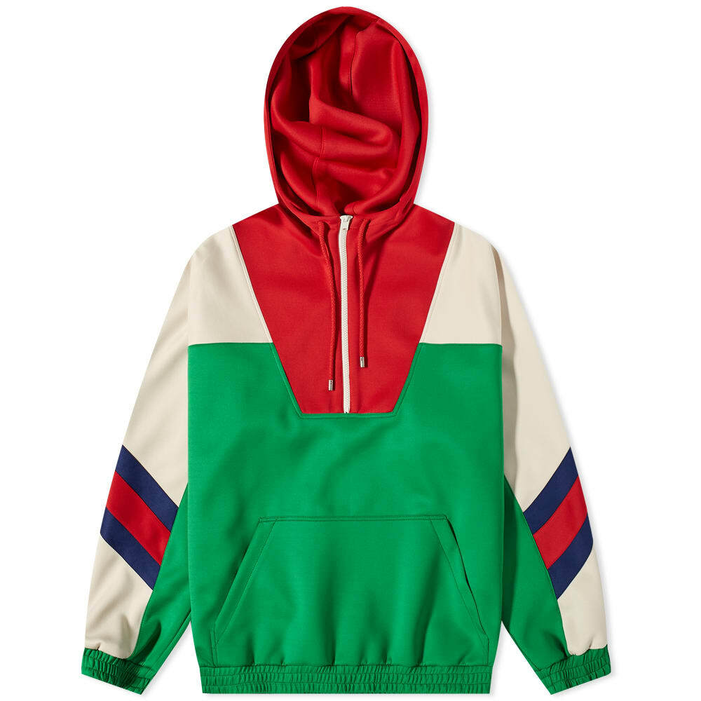 Gucci Men's Half Zip Smock Jacket in Green Gucci