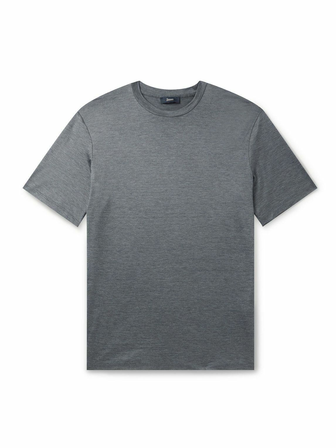 Photo: Herno - Silk and Cotton-Blend T-Shirt - Gray