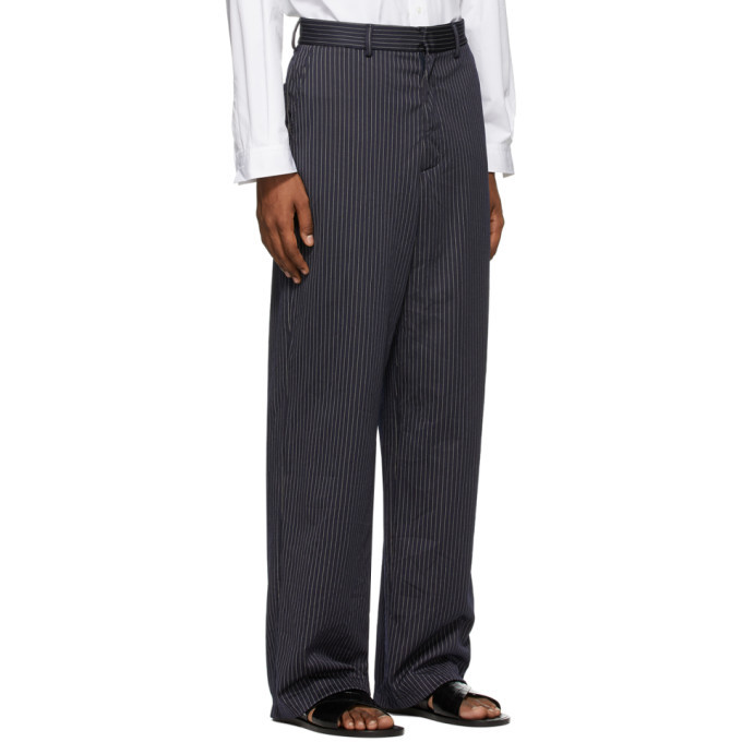 VETEMENTS Navy Pinstripe Relaxed 