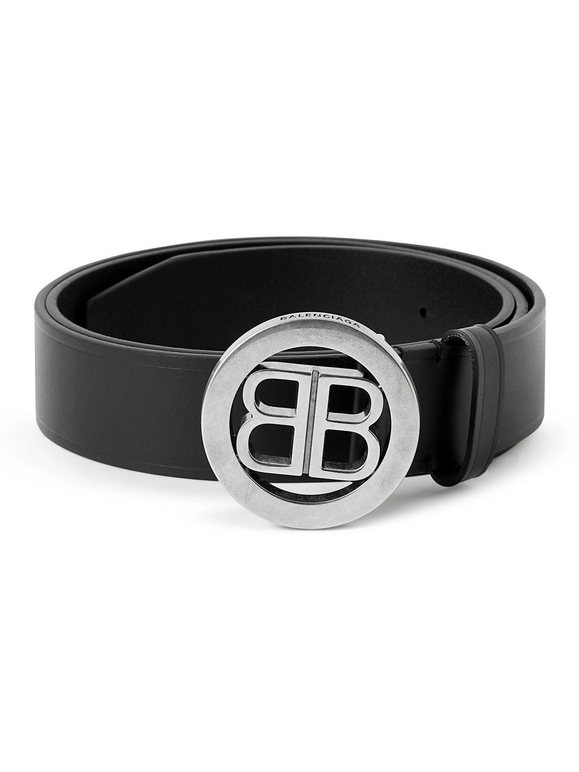 Balenciaga - 4cm Leather and Silver-Tone Belt - Black Balenciaga