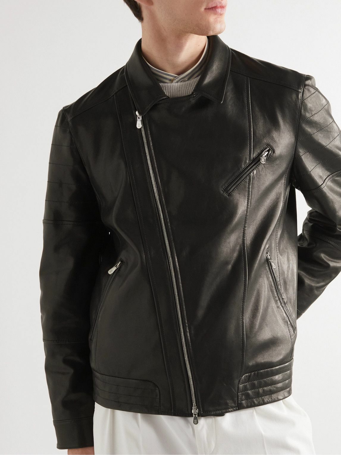 Brunello Cucinelli - Leather Biker Jacket - Black Brunello Cucinelli