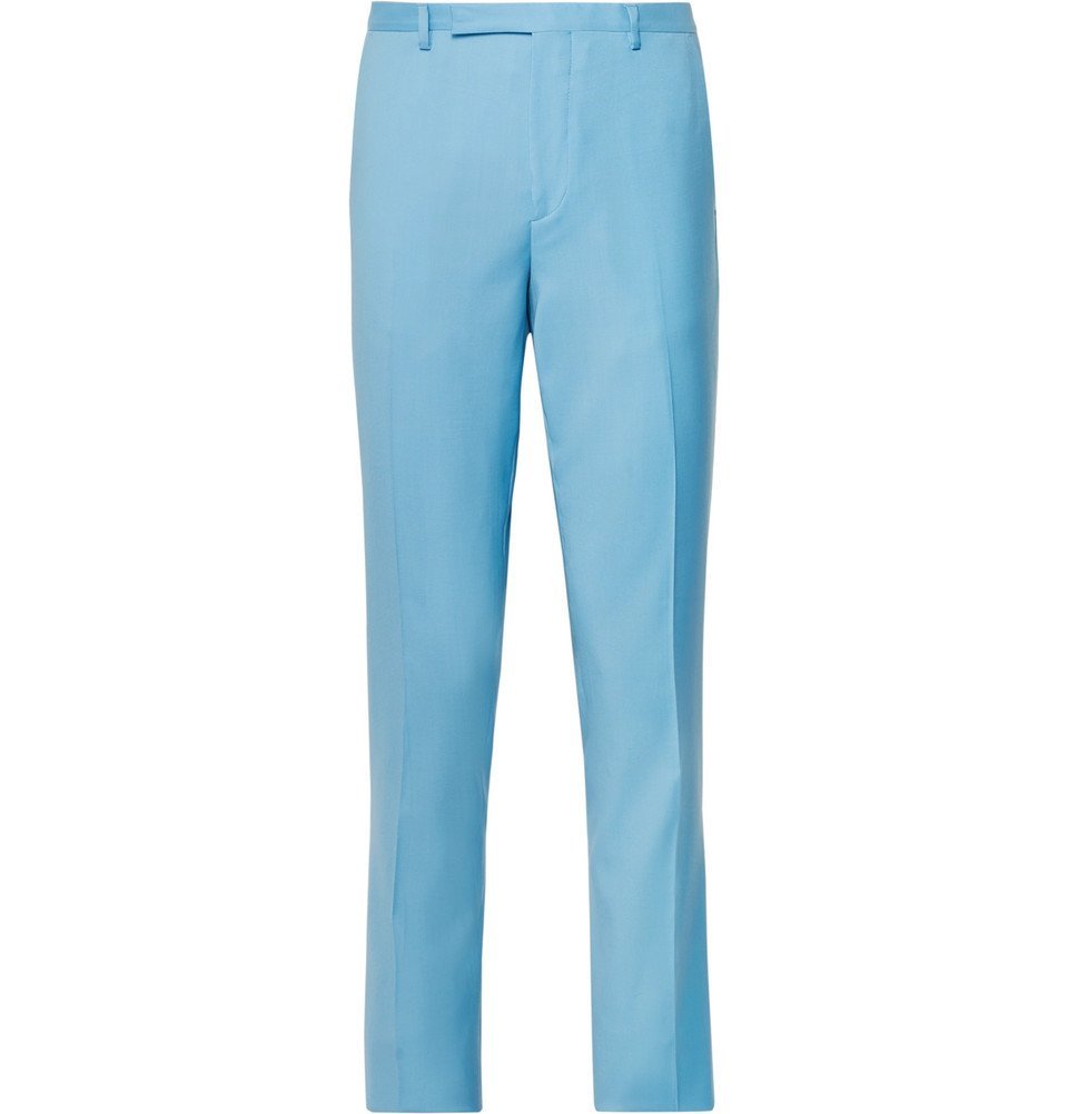 Paul Smith - Light-Blue A Suit To Travel In Slim-Fit Wool Suit Trousers ...