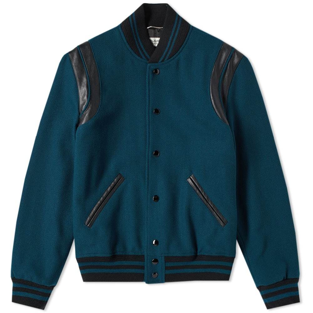 saint laurent teddy jacket blue