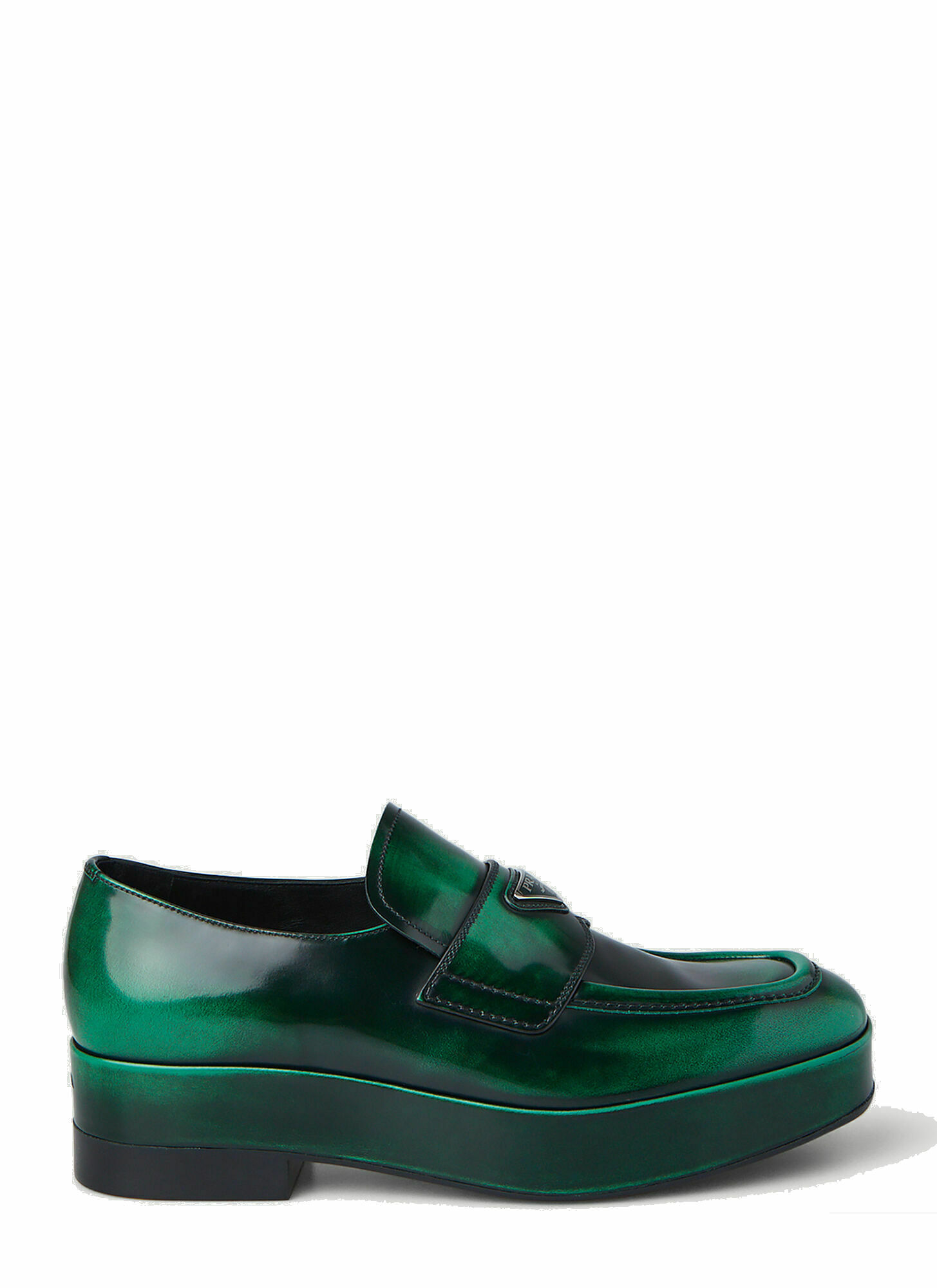 Photo: Brushed Leather Loafers in Green