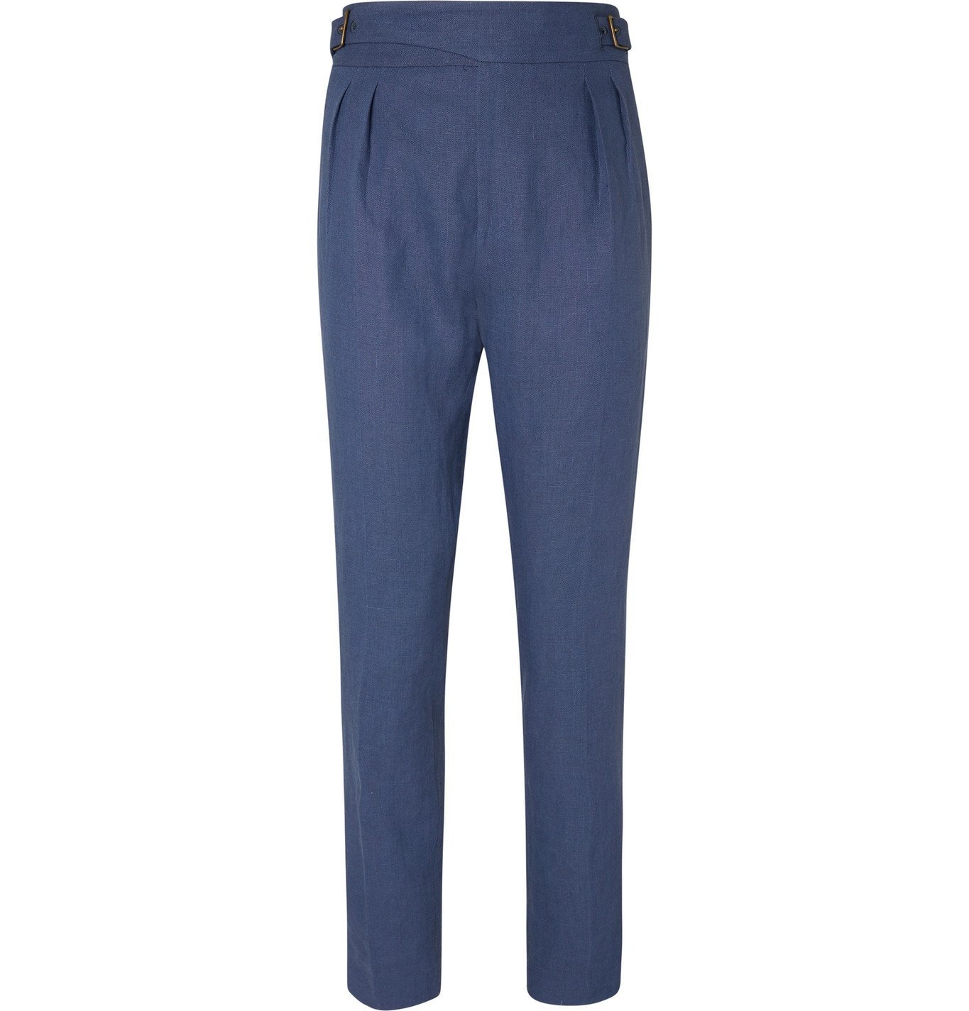 Anderson & Sheppard - Pleated Linen Trousers - Blue Anderson & Sheppard