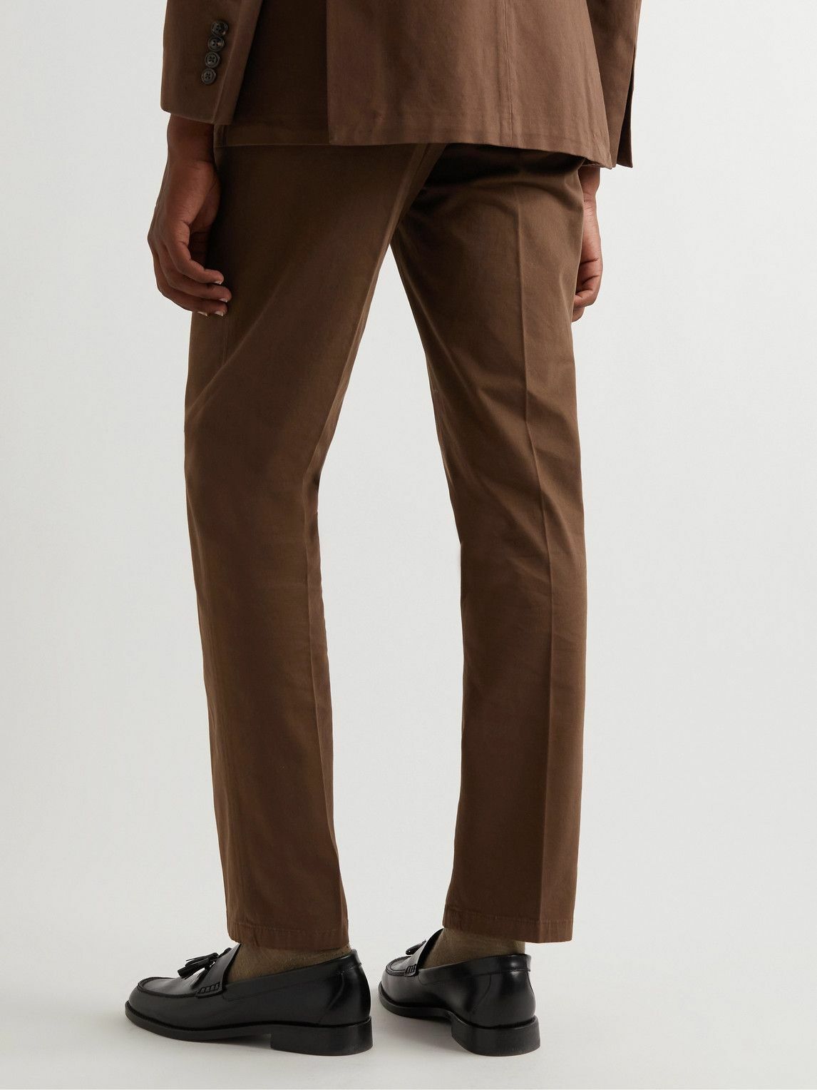 Polo Ralph Lauren - Straight-Leg Pleated Cotton-Blend Twill Suit Trousers - Brown