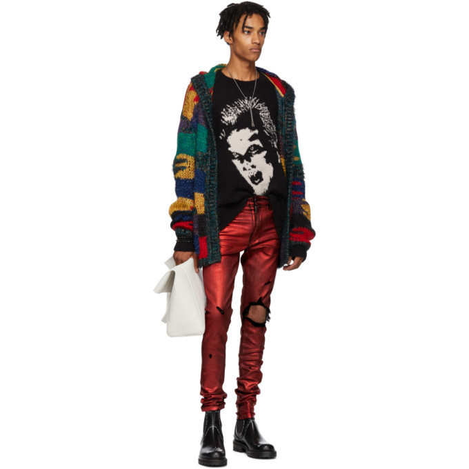 amiri red jeans