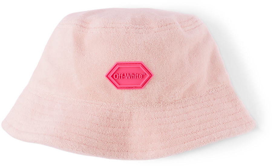 Photo: Off-White Kids Pink Logo Bucket Hat