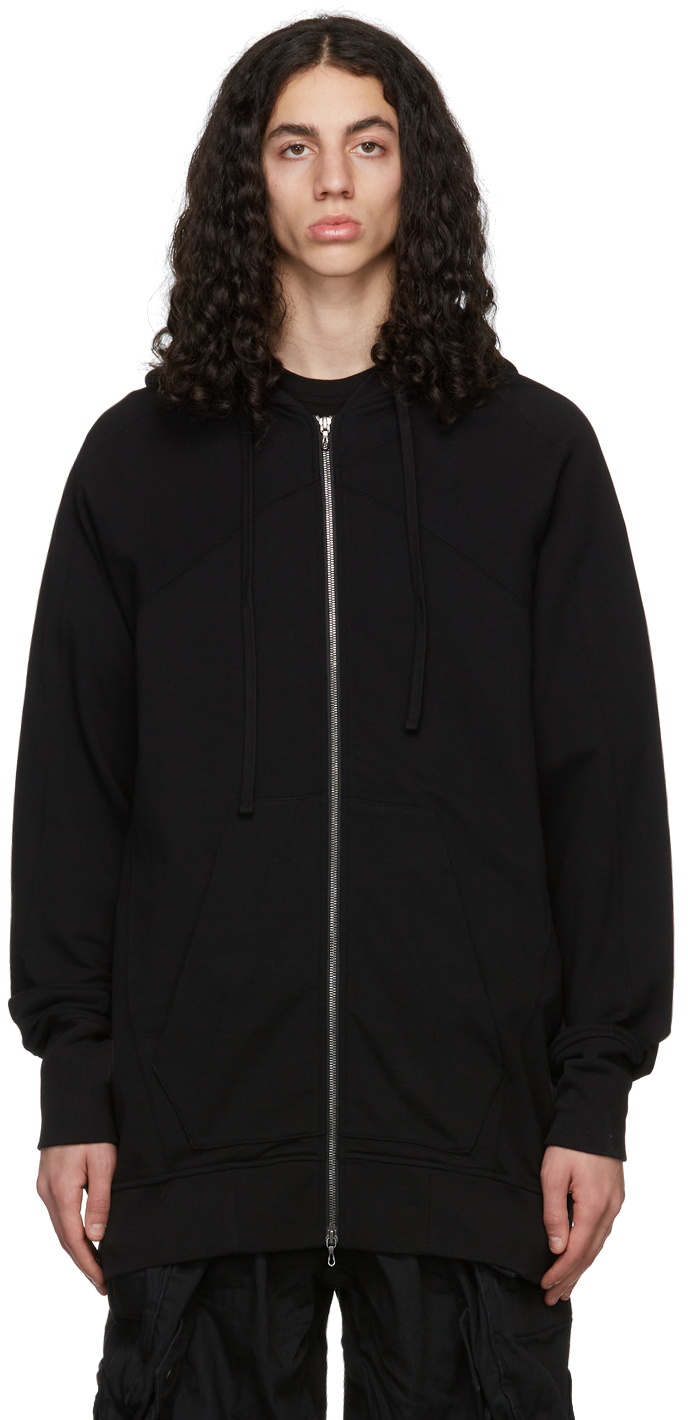 Julius Black Cotton Hoodie Julius