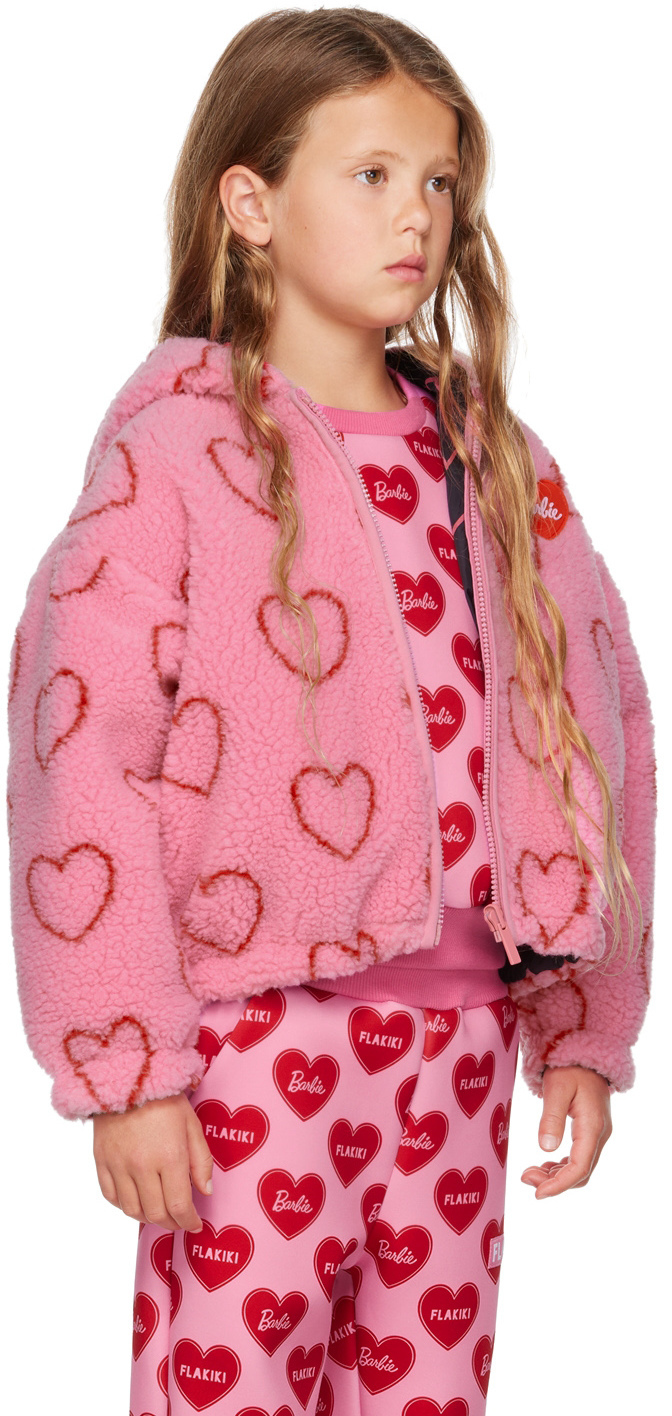 SSENSE Exclusive Kids Reversible Barbie Fleece Hooded Jacket SSENSE Clothing Jackets Fleece Jackets 