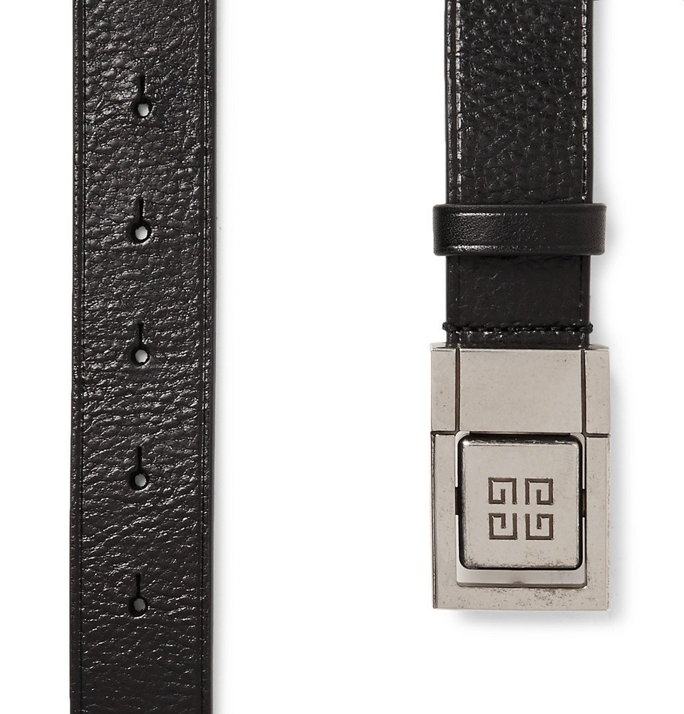 Givenchy - 3cm Black Textured-Leather Belt - Men - Black Givenchy