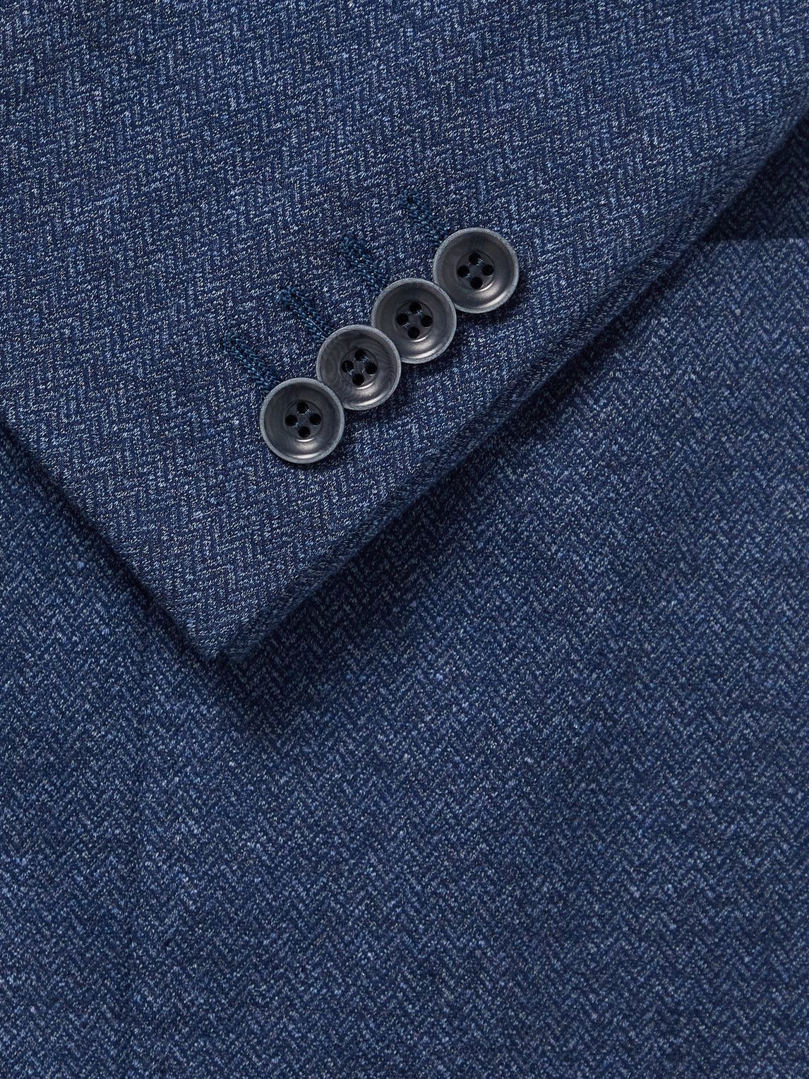 Canali - Unstructured Herringbone Cotton-Blend Jersey Blazer - Blue Canali