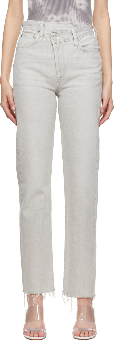 AGOLDE Gray Asymmetric Jeans AGOLDE