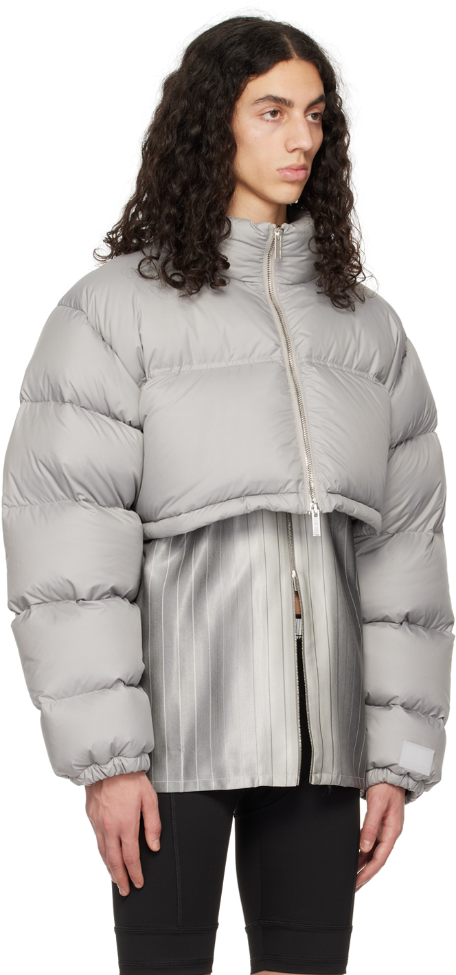 VTMNTS Gray Cropped Down Jacket VTMNTS