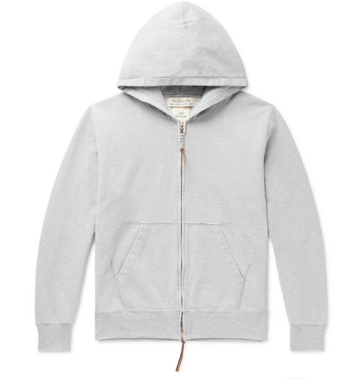 Remi Relief - Melangé Loopback Cotton-Jersey Zip-Up Hoodie - Gray Remi ...