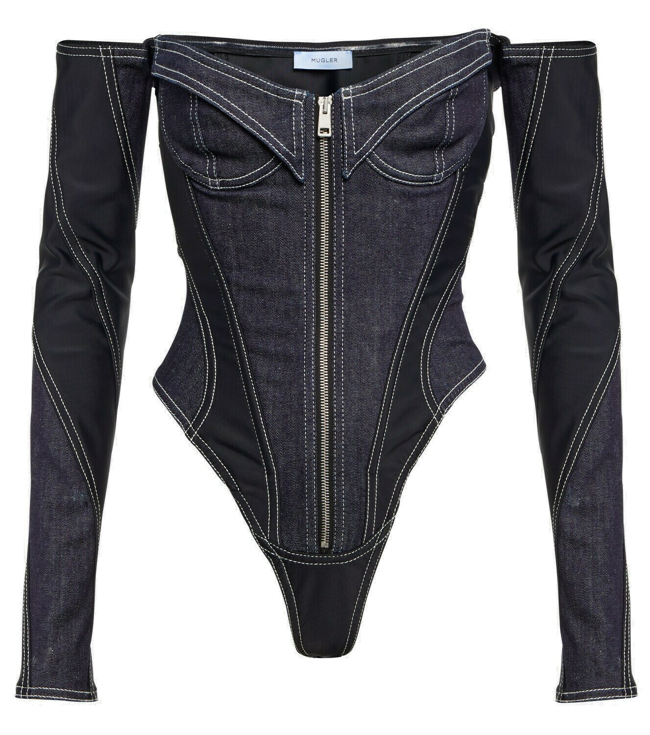 Mugler - Denim bodysuit Mugler