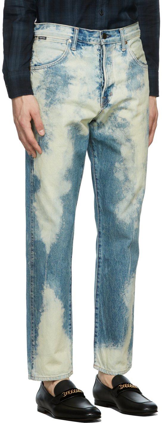 TOM FORD Blue Bleached Denim Jeans TOM FORD