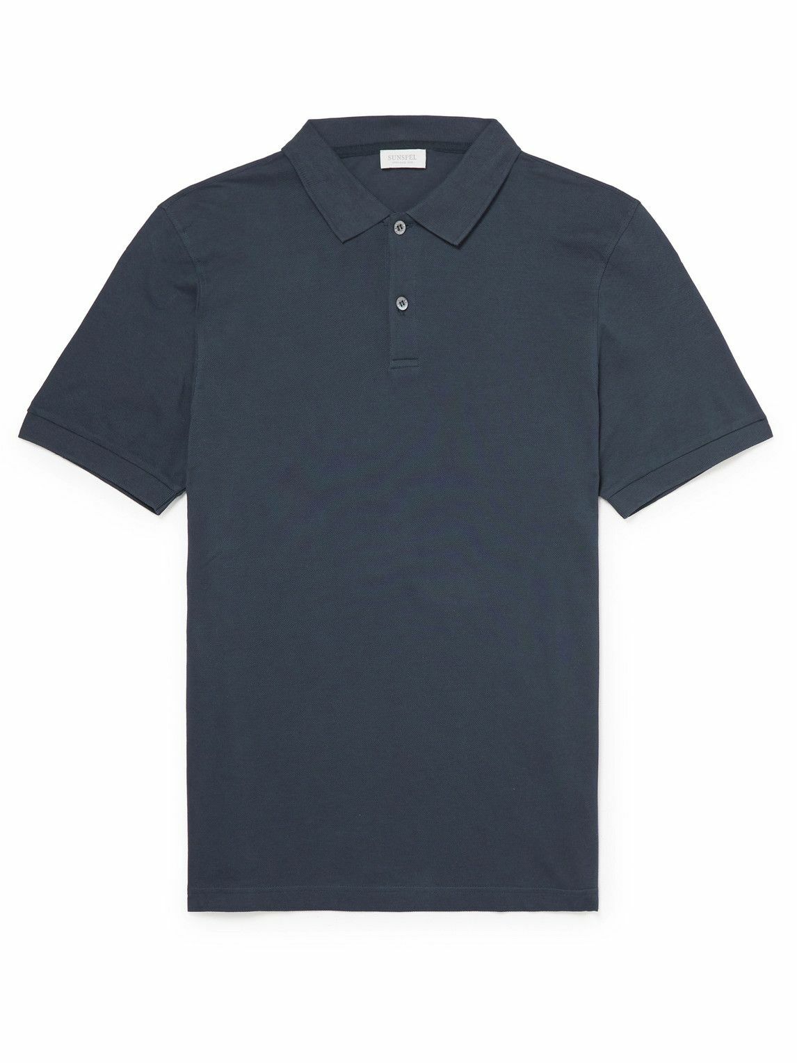 Sunspel - Pima Cotton-Piqué Polo-Shirt - Blue Sunspel