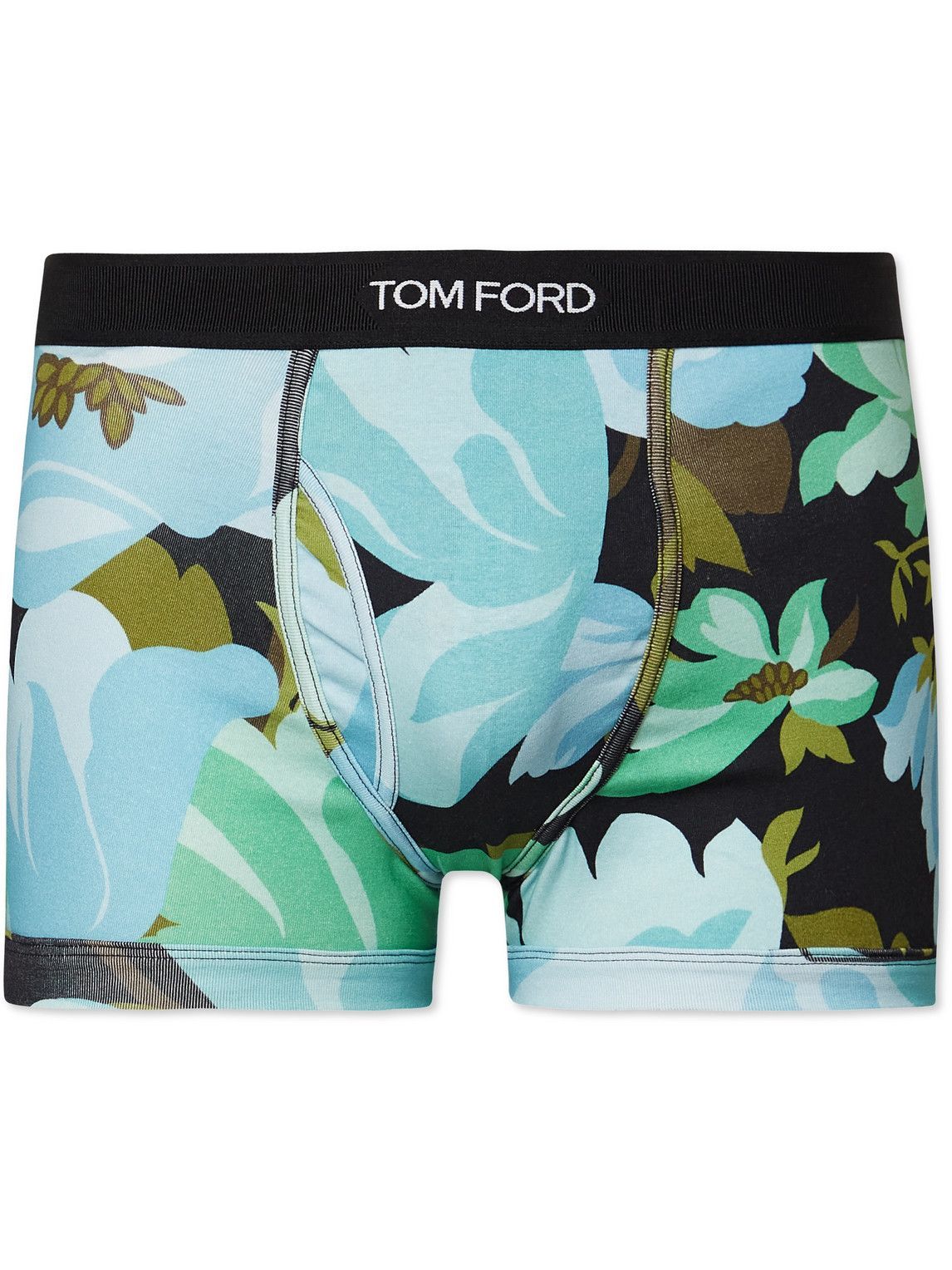 TOM FORD - Floral-Print Stretch-Cotton Boxer Briefs - Blue TOM FORD
