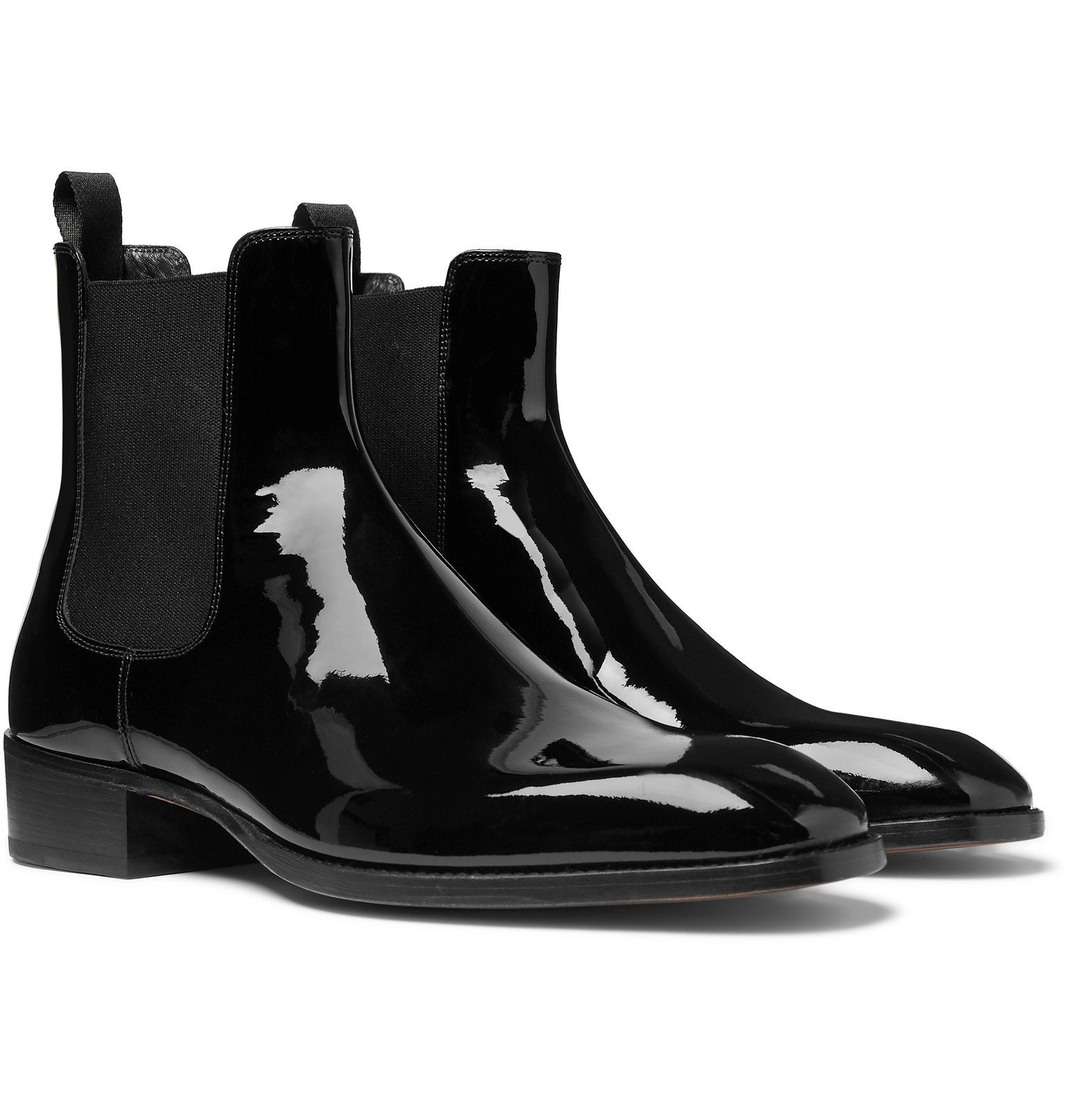 TOM FORD - Hainaut Patent-Leather Chelsea Boots - Black TOM FORD