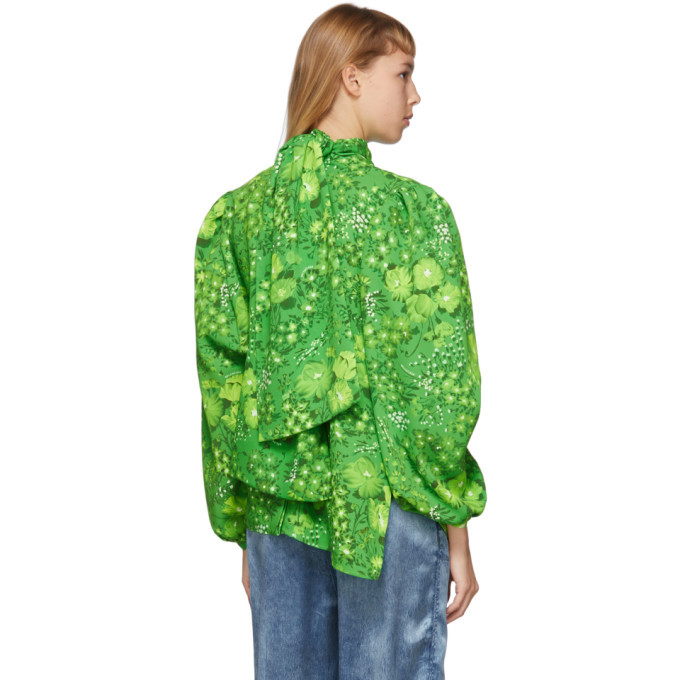 balenciaga green blouse