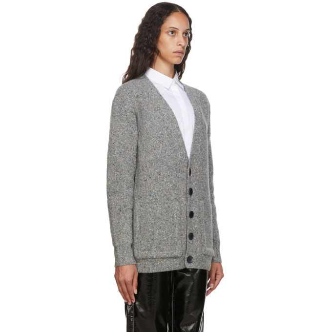Tibi Grey Eco Tweedy Oversized Cardigan 