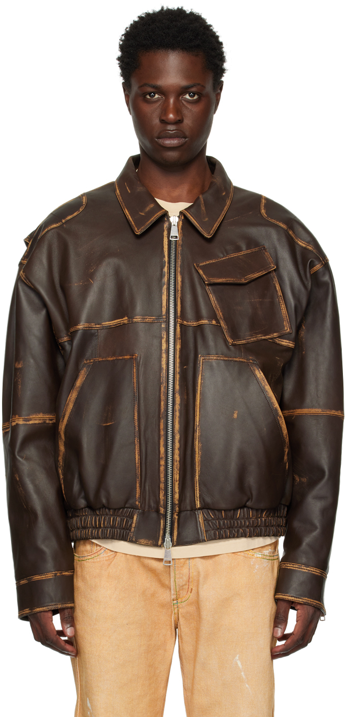Photo: (di)vision Brown Faded Leather Jacket