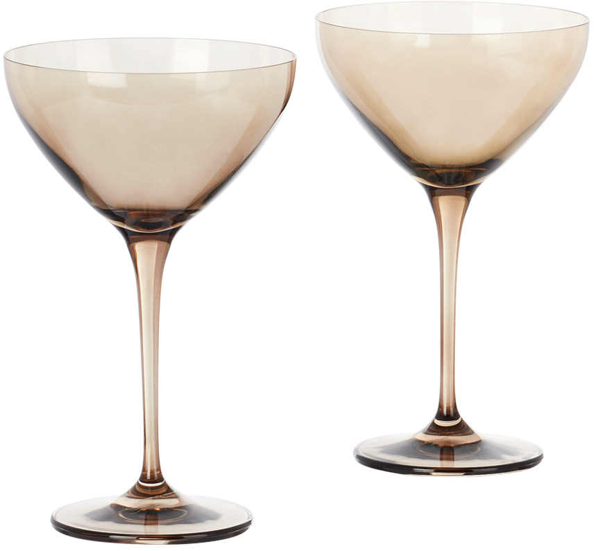 Estelle Colored Glass Gray Martini Glass Set
