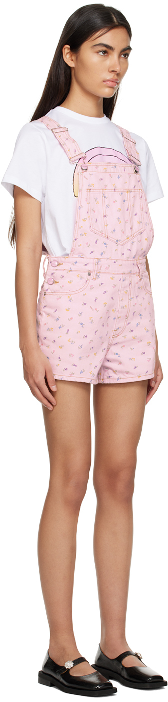 225142 Floral Pink Hippie Overalls
