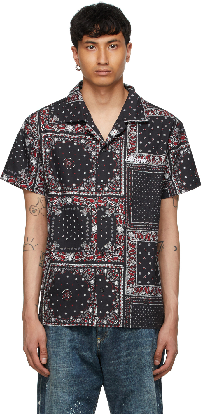 ROGIC Black \u0026 Red Paisley Short Sleeve 