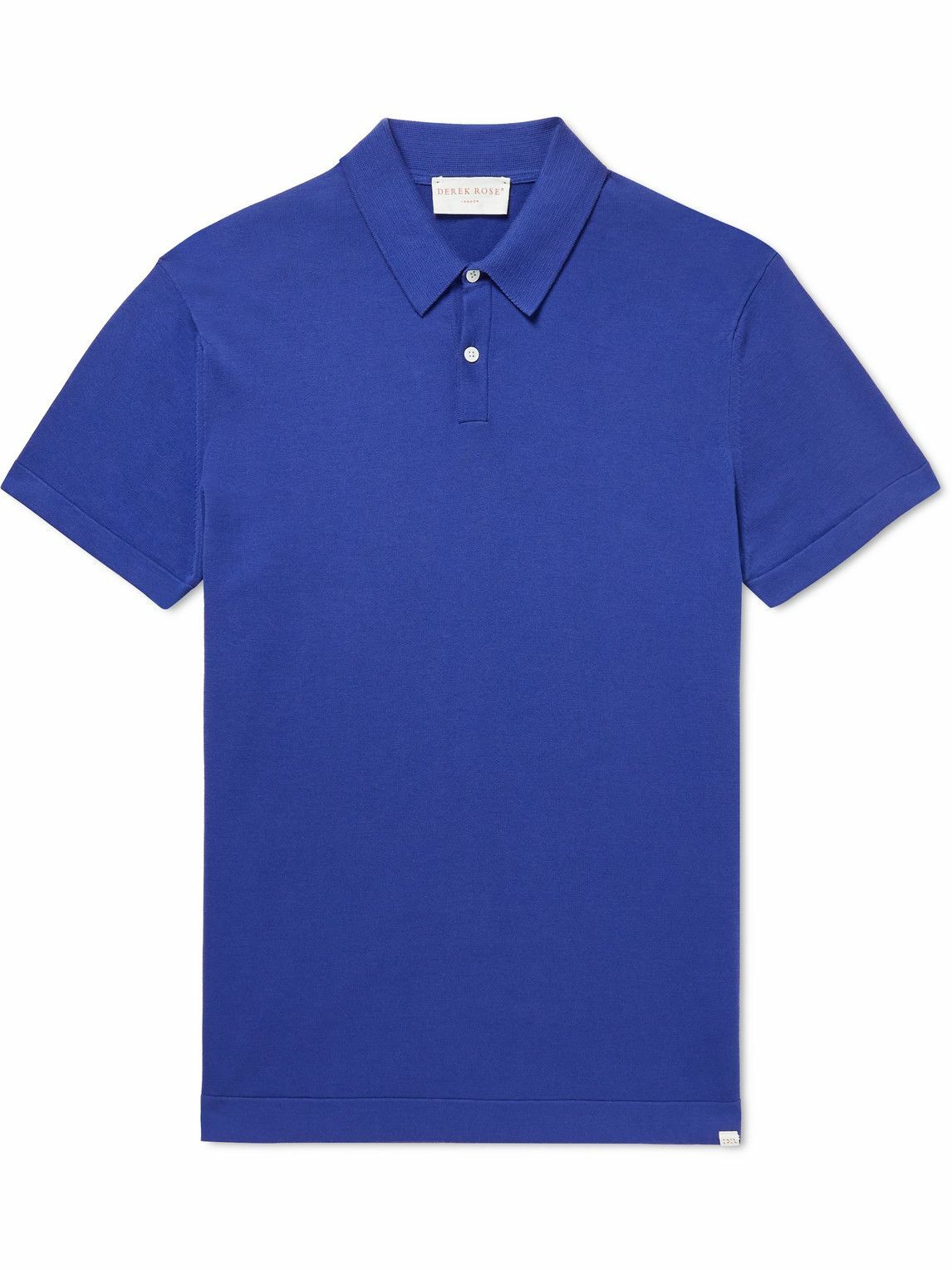 Photo: Derek Rose - Jacob Sea Island Cotton Polo Shirt - Blue