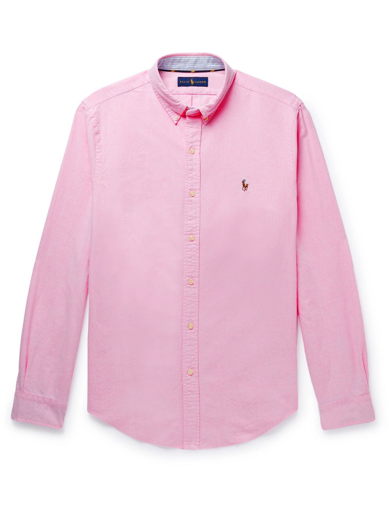 POLO RALPH LAUREN - Slim-Fit Button-Down Collar Cotton Oxford Shirt - Pink  Polo Ralph Lauren