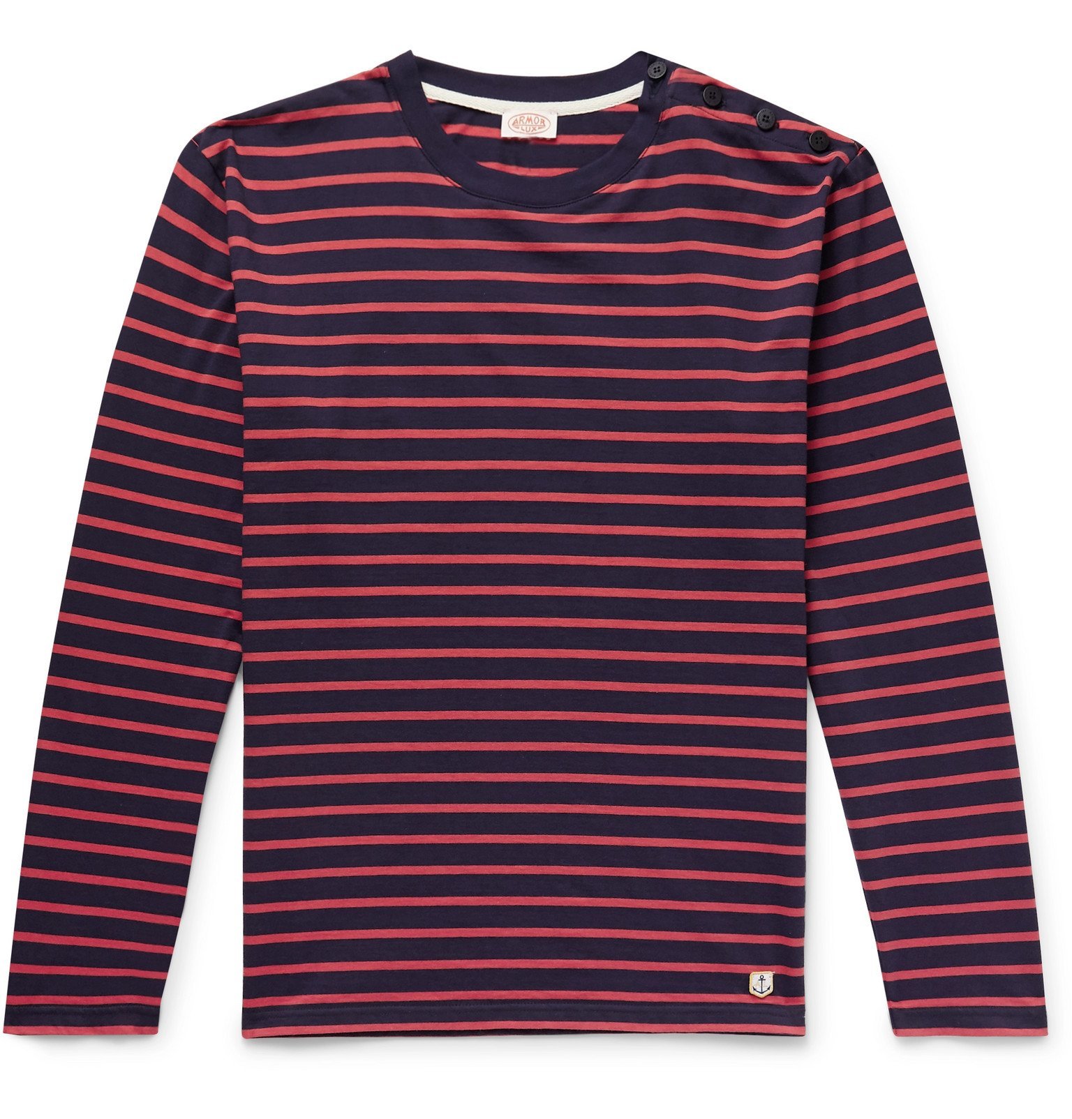 Armor Lux - Striped Cotton T-Shirt - Red Armor Lux