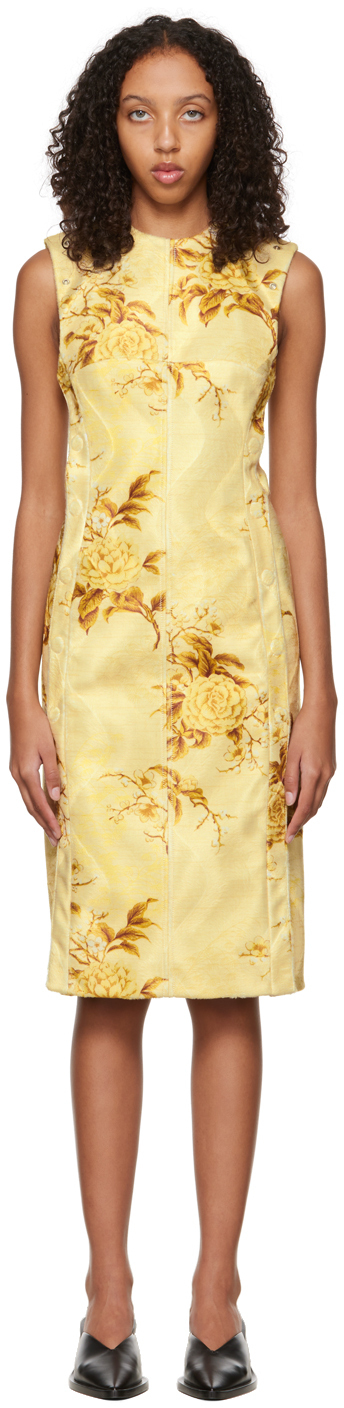 Kwaidan Editions Yellow Floral Midi Dress Kwaidan Editions