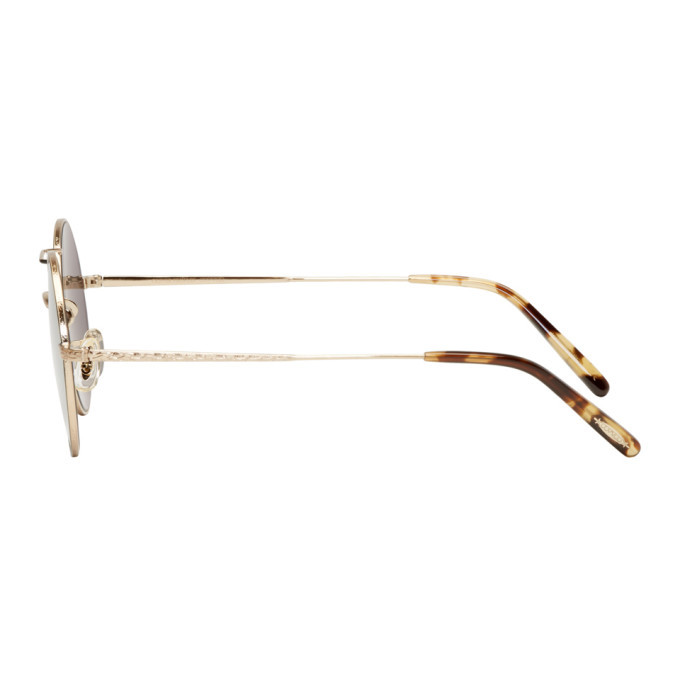 Oliver Peoples Gold and Black Nickol Sunglasses Oliver Peoples